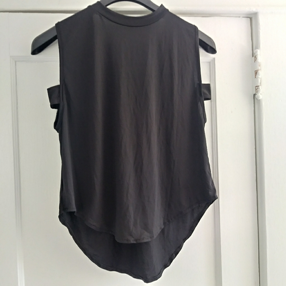 Black Hi-Lo Flowing Cut Out Top